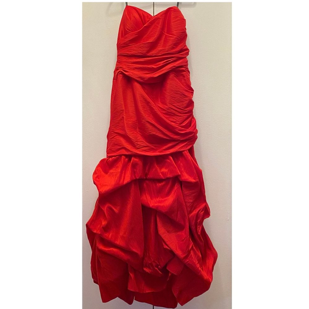 Dalia MacPhee Red Evening Strapless Dress